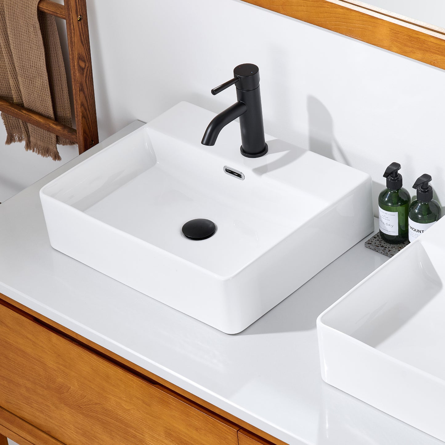CS-033-GW Rectangular 20 in. Bathroom Ceramic Vessel Sink Art Basin in White