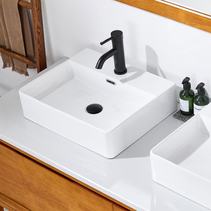 CS-033-GW Rectangular 20 in. Bathroom Ceramic Vessel Sink Art Basin in White