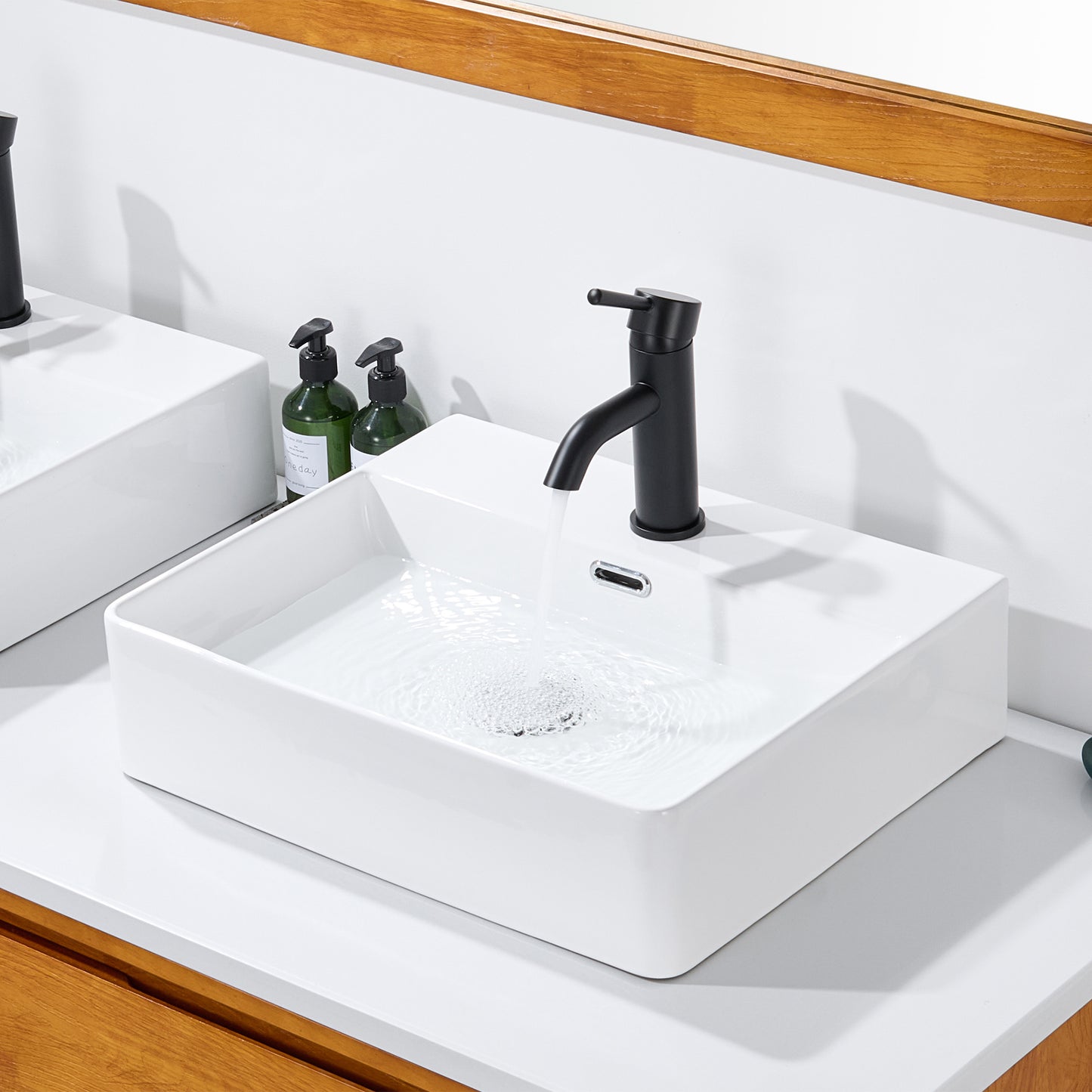 CS-033-GW Rectangular 20 in. Bathroom Ceramic Vessel Sink Art Basin in White