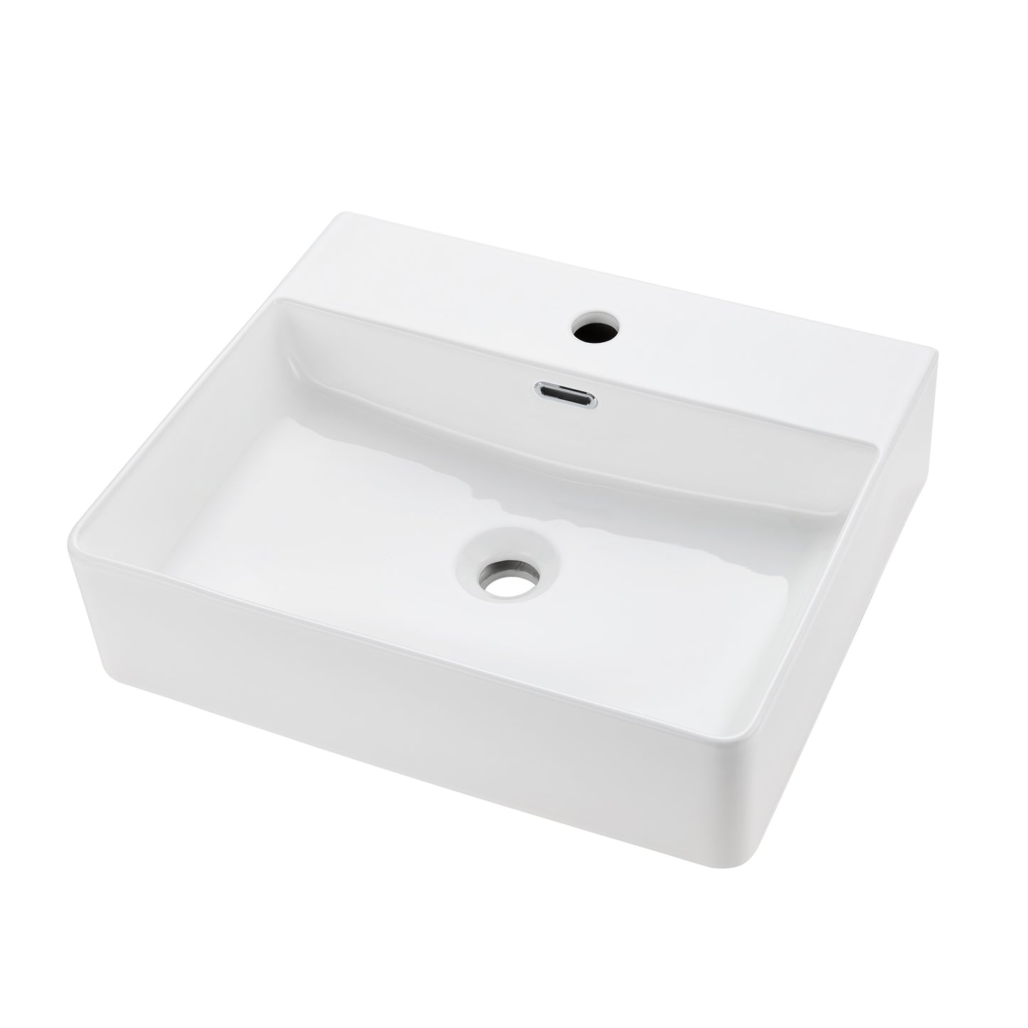 CS-033-GW Rectangular 20 in. Bathroom Ceramic Vessel Sink Art Basin in White