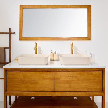 CS-034-MK Rectangular 20-1/4 in. Bathroom Ceramic Vessel Sink Art Basin in Matte Khaki