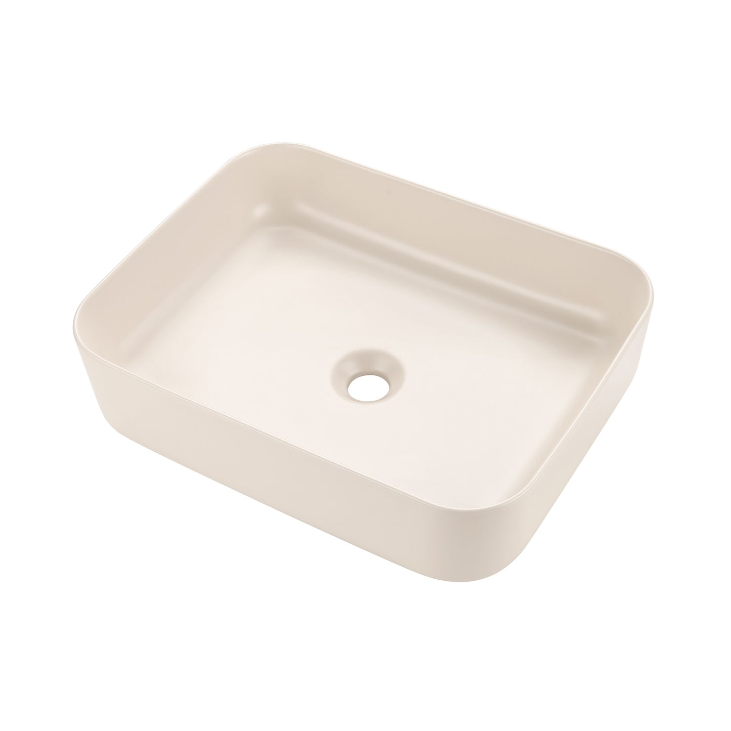 CS-034-MK Rectangular 20-1/4 in. Bathroom Ceramic Vessel Sink Art Basin in Matte Khaki