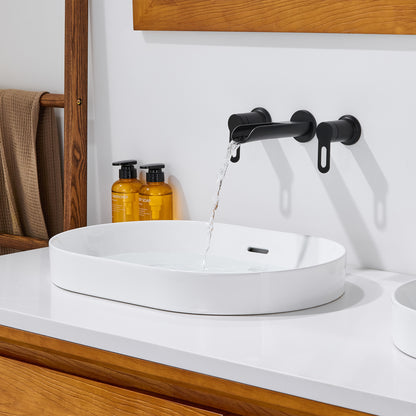 CS-035-GW Oval 21-1/4 in. Drop-In Ceramic Bathroom Sink in White
