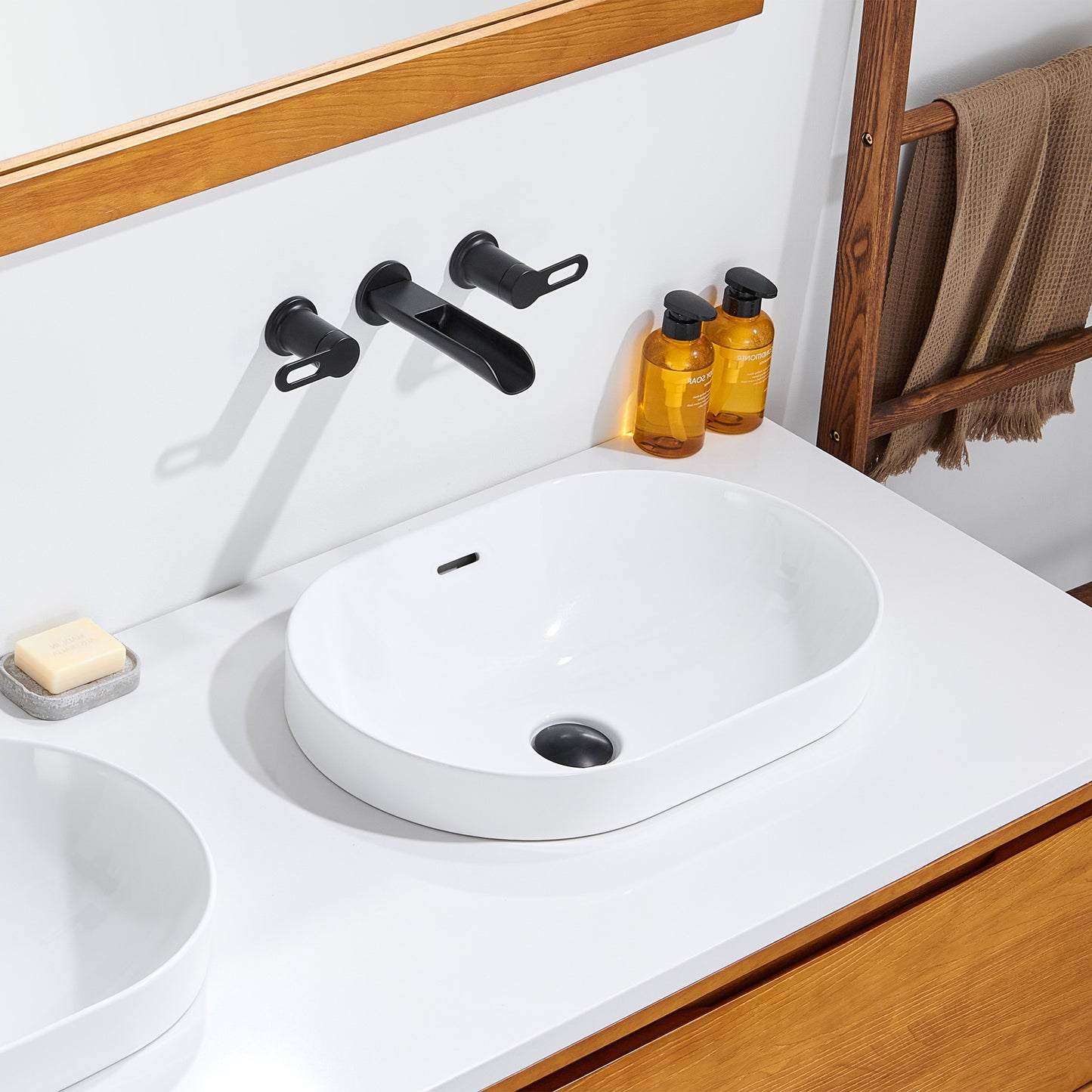 CS-035-GW Oval 21-1/4 in. Drop-In Ceramic Bathroom Sink in White