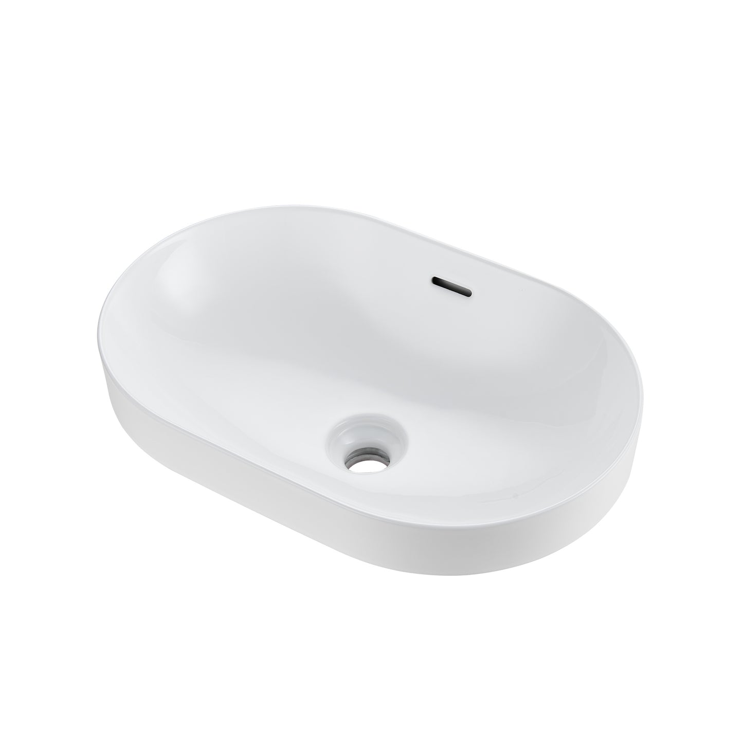 CS-035-GW Oval 21-1/4 in. Drop-In Ceramic Bathroom Sink in White