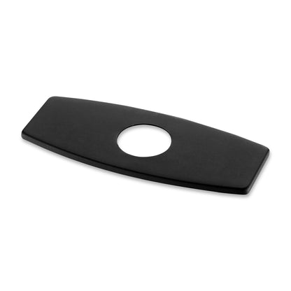 DKPL-6M 6.25 in. x 2.6in. x 0.25 in. Brass Bathroom Vessel Vanity Sink Faucet Hole Cover Deck Plate Escutcheon in Matte Black