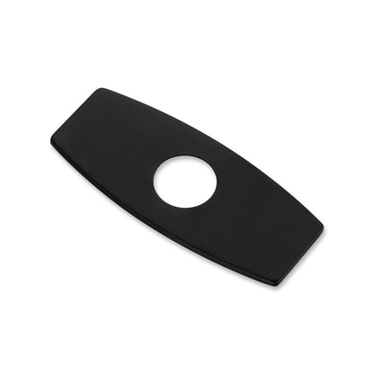 DKPL-6M 6.25 in. x 2.6in. x 0.25 in. Brass Bathroom Vessel Vanity Sink Faucet Hole Cover Deck Plate Escutcheon in Matte Black