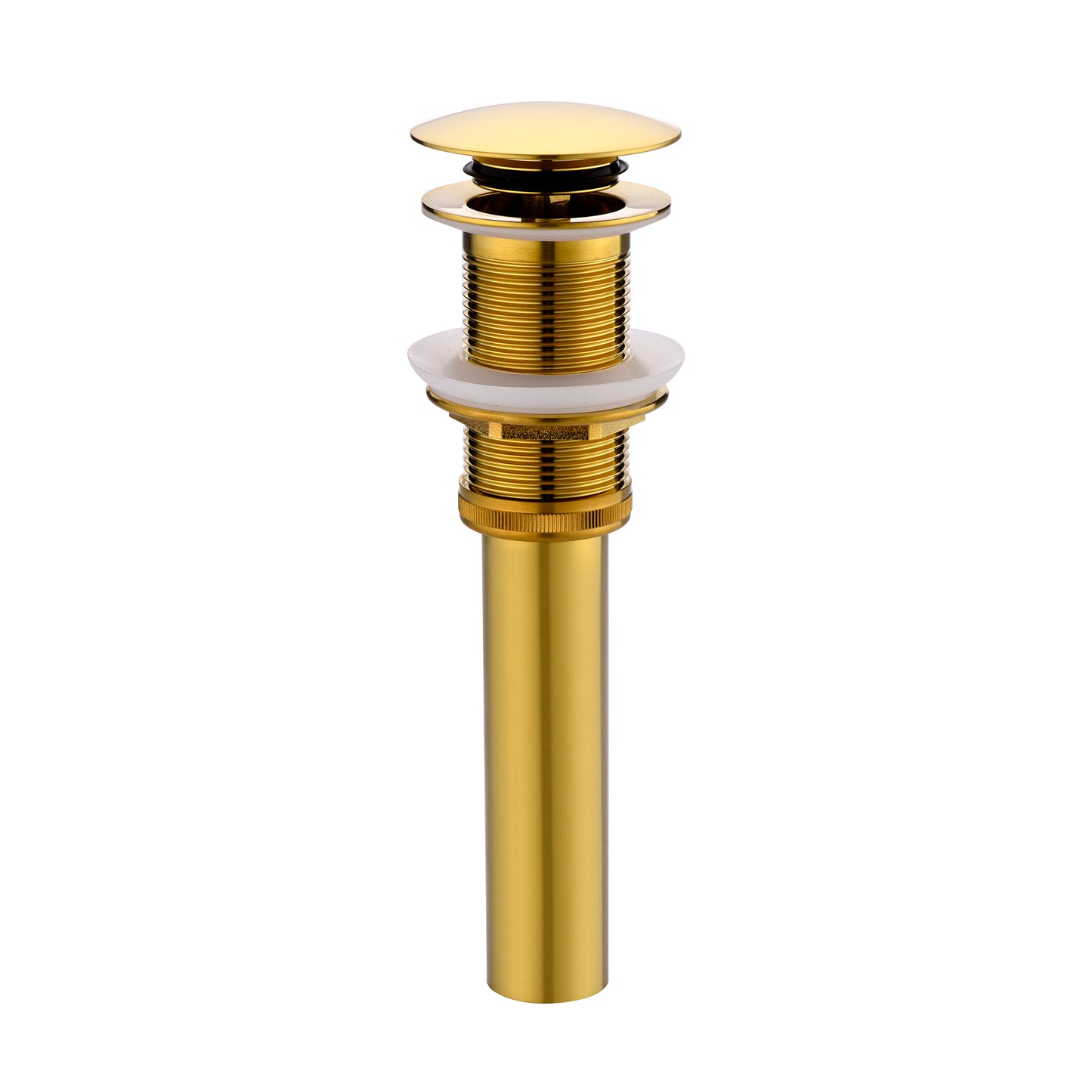 DS01-TG 1-5/8 in. Brass Bathroom and Vessel Sink Push Pop-Up Drain Stopper with No Overflow in Brushed Gold