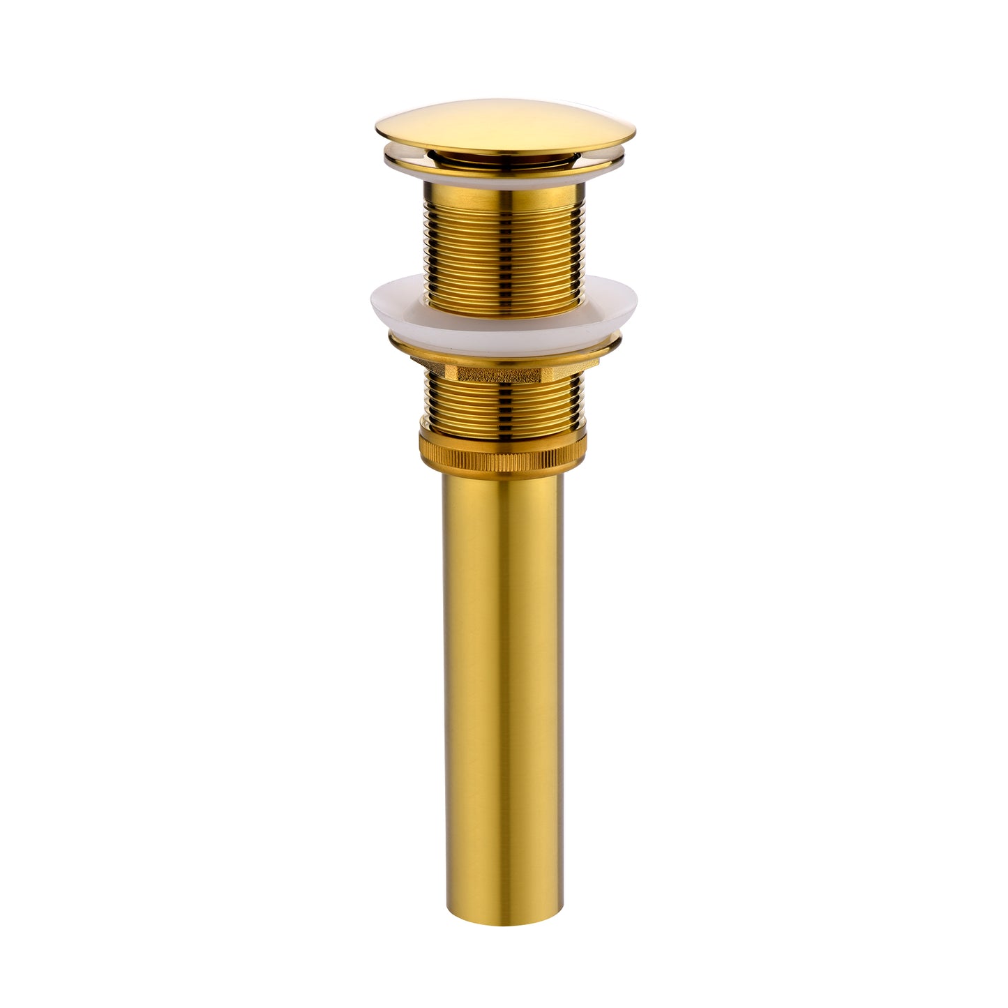 DS01-TG 1-5/8 in. Brass Bathroom and Vessel Sink Push Pop-Up Drain Stopper with No Overflow in Brushed Gold