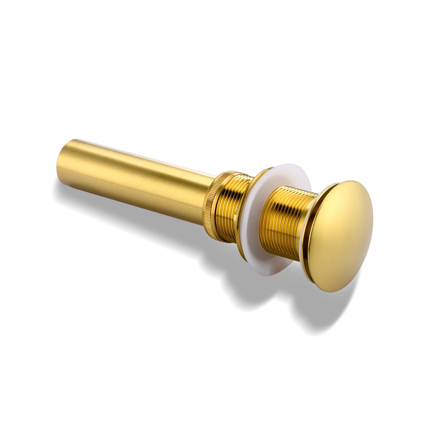 DS01-TG 1-5/8 in. Brass Bathroom and Vessel Sink Push Pop-Up Drain Stopper with No Overflow in Brushed Gold
