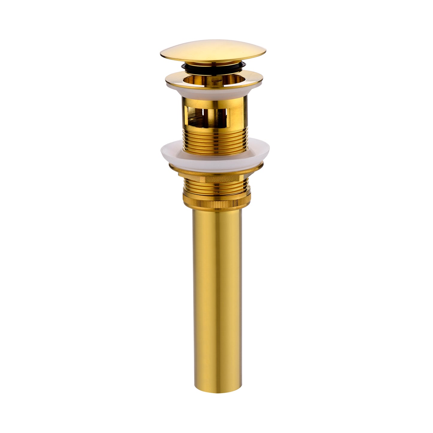 DS02-TG 1-5/8 in. Brass Bathroom and Vessel Sink Push Pop-Up Drain Stopper With Overflow in Brushed Gold