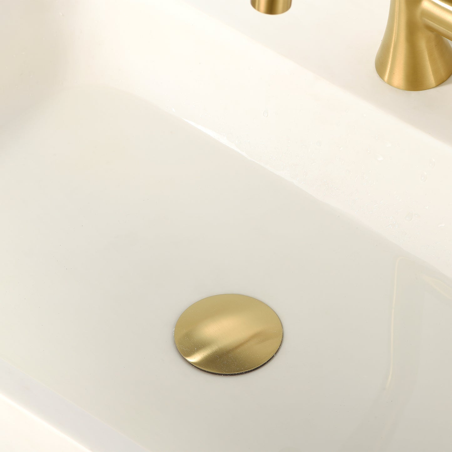 DS02-TG 1-5/8 in. Brass Bathroom and Vessel Sink Push Pop-Up Drain Stopper With Overflow in Brushed Gold
