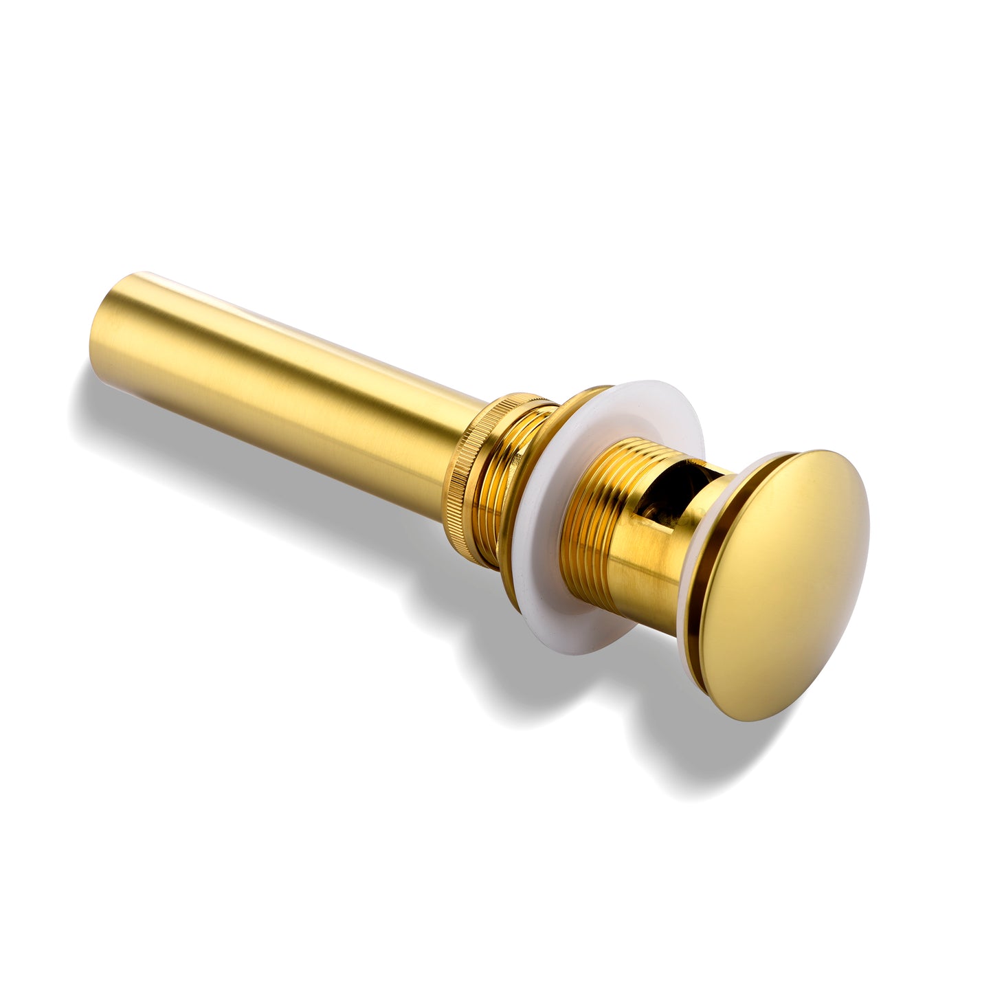 DS02-TG 1-5/8 in. Brass Bathroom and Vessel Sink Push Pop-Up Drain Stopper With Overflow in Brushed Gold