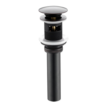 DS02-TO 1-5/8 in. Brass Bathroom and Vessel Sink Push Pop-Up Drain Stopper With Overflow in Oil Rubbed Bronze