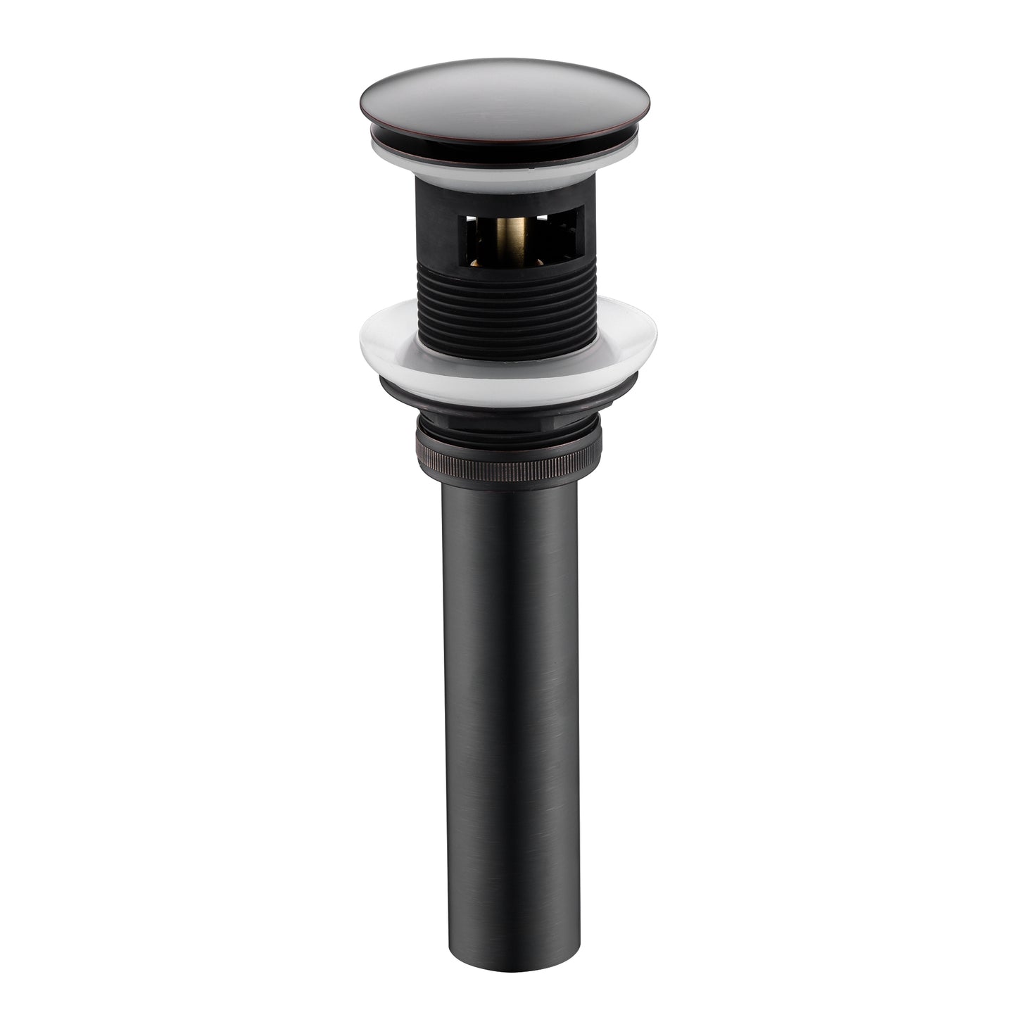 DS02-TO 1-5/8 in. Brass Bathroom and Vessel Sink Push Pop-Up Drain Stopper With Overflow in Oil Rubbed Bronze