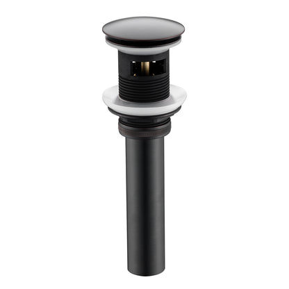 DS02-TO 1-5/8 in. Brass Bathroom and Vessel Sink Push Pop-Up Drain Stopper With Overflow in Oil Rubbed Bronze