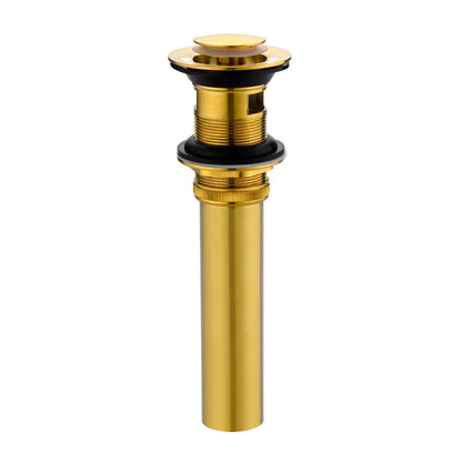 DS04-TG 1-1/2 in. Brass Bathroom and Vessel Sink Push Pop-Up Drain Stopper With Overflow in Brushed Gold