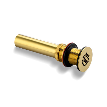 DS05-TG 1-1/2 in. Brass Bathroom and Vessel Sink Grid Drain Stopper Strainer with No Overflow in Brushed Gold