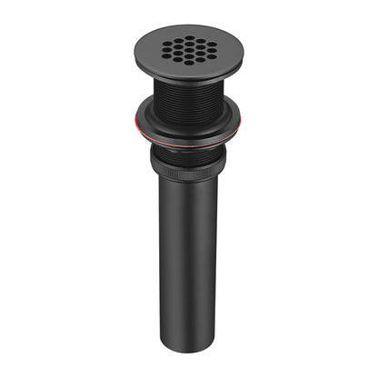 DS05-TM 1-1/2 in. Brass Bathroom and Vessel Sink Grid Drain Stopper Strainer with No Overflow in Matte Black