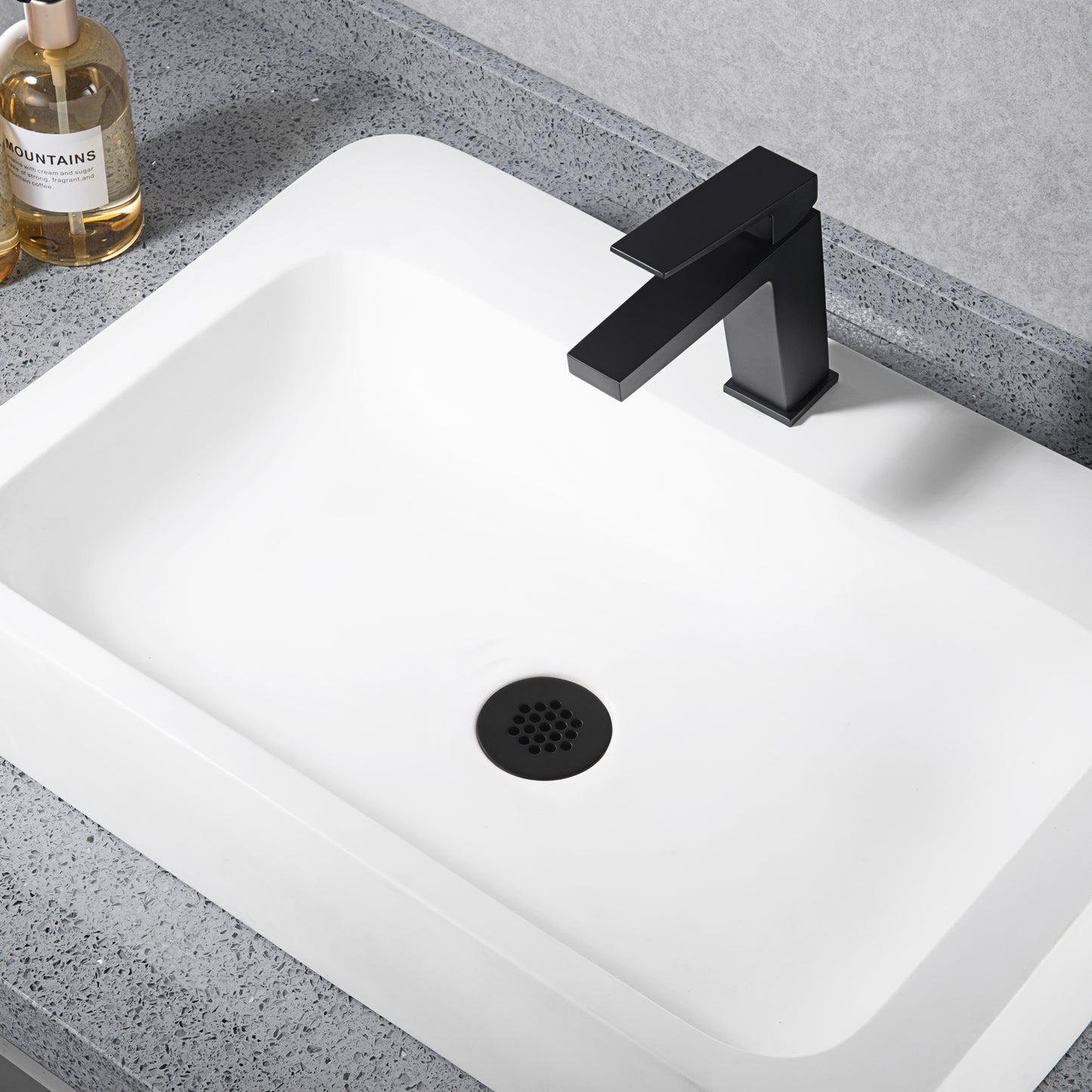 DS05-TM 1-1/2 in. Brass Bathroom and Vessel Sink Grid Drain Stopper Strainer with No Overflow in Matte Black