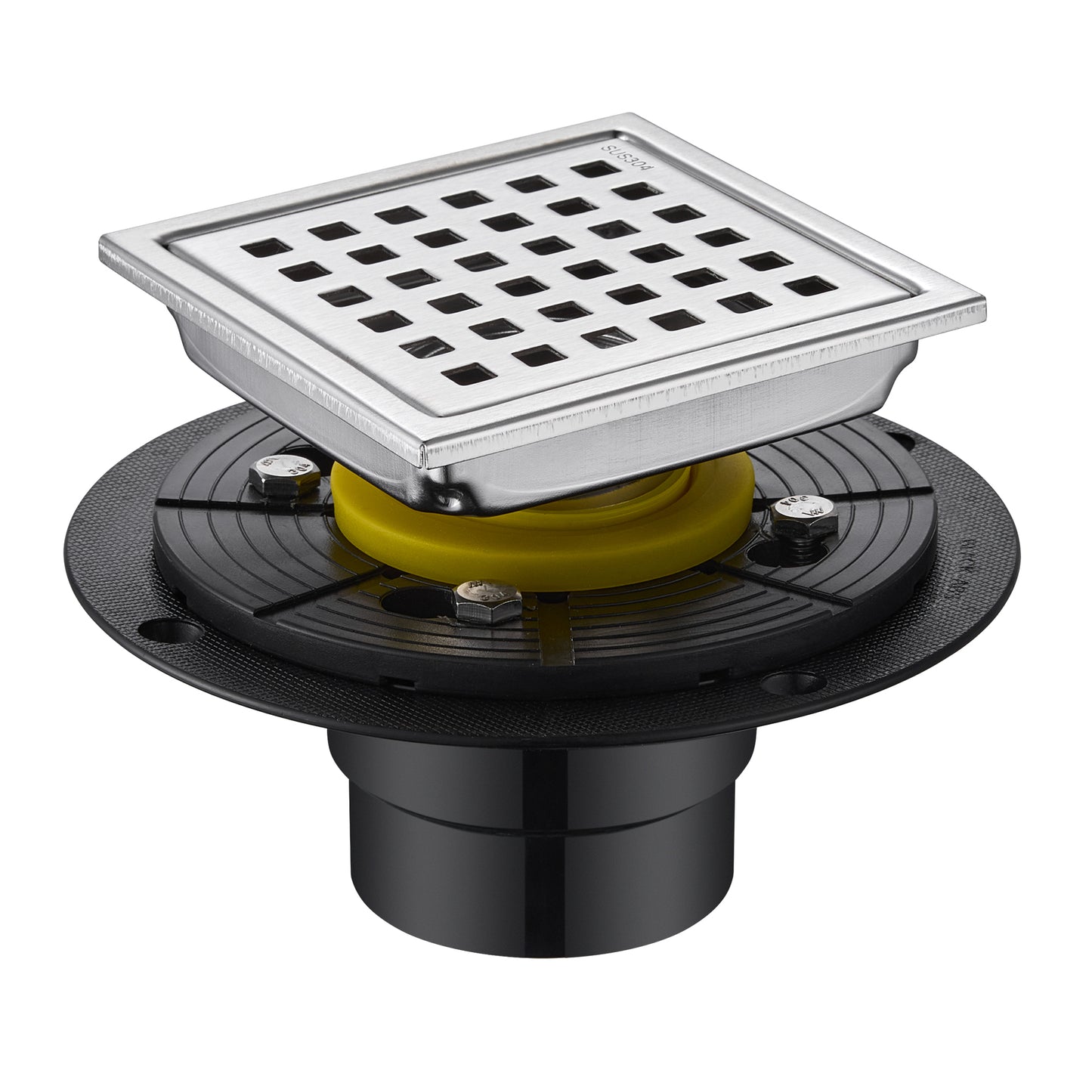 FD01-4-TB 4 in. x 4 in. Stainless Steel Square Shower Floor Drain in Stainless Steel