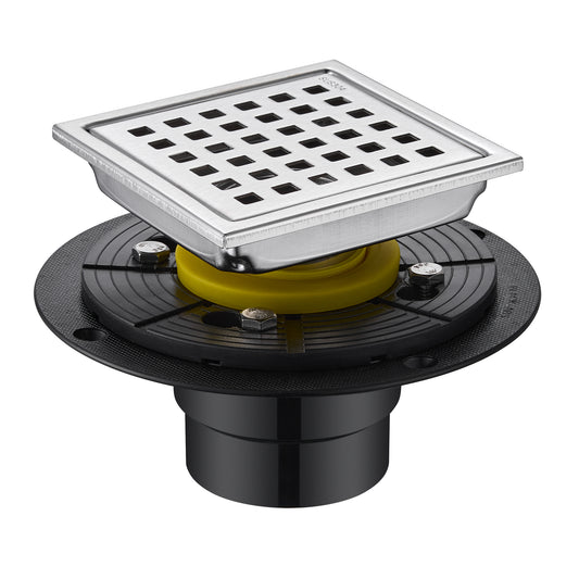 FD01-4-TB 4 in. x 4 in. Stainless Steel Square Shower Floor Drain in Stainless Steel