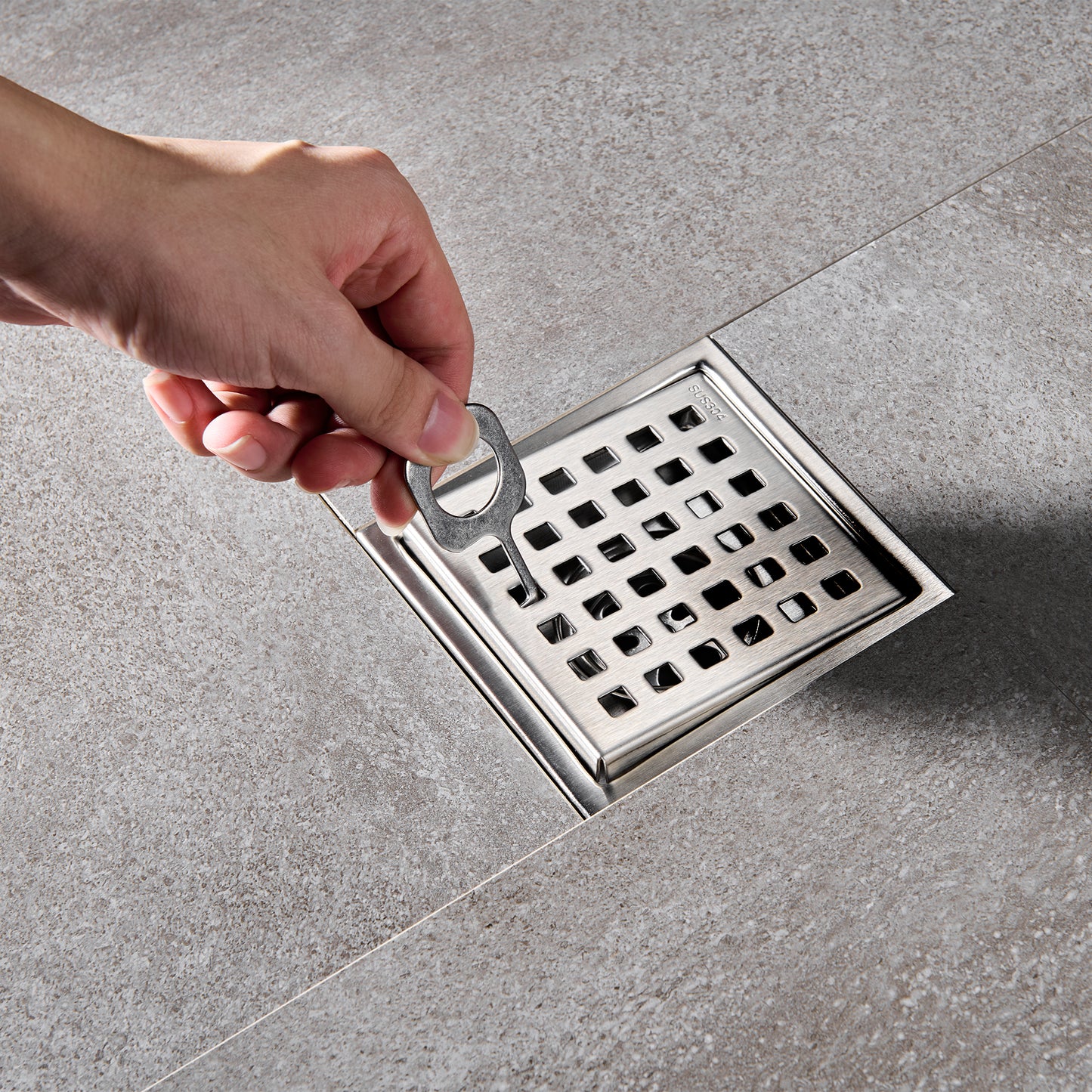 FD01-4-TB 4 in. x 4 in. Stainless Steel Square Shower Floor Drain in Stainless Steel