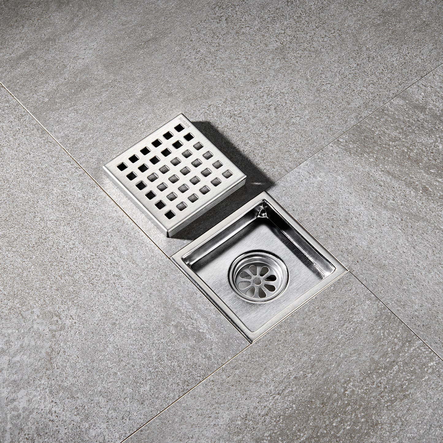 FD01-4-TB 4 in. x 4 in. Stainless Steel Square Shower Floor Drain in Stainless Steel