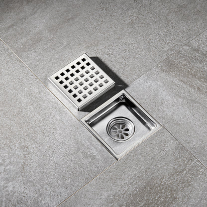 FD01-4-TB 4 in. x 4 in. Stainless Steel Square Shower Floor Drain in Stainless Steel
