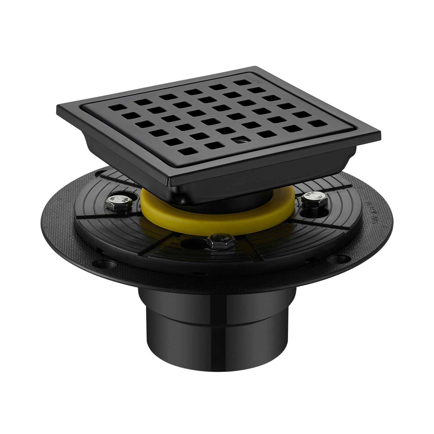 FD01-4-TM 4 in. x 4 in. Stainless Steel Square Shower Floor Drain in Matte Black