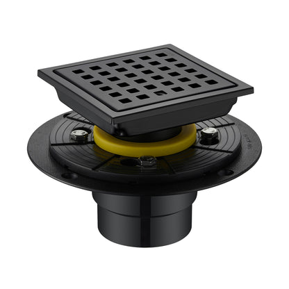 FD01-4-TM 4 in. x 4 in. Stainless Steel Square Shower Floor Drain in Matte Black