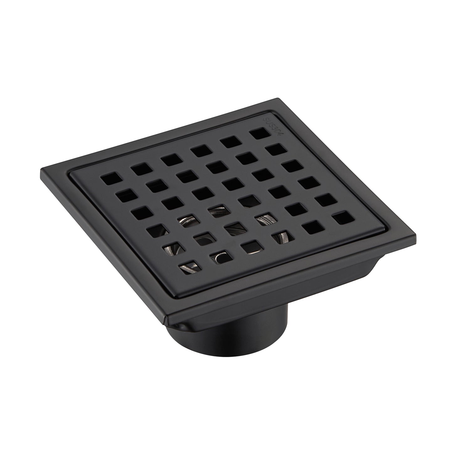 FD01-4-TM 4 in. x 4 in. Stainless Steel Square Shower Floor Drain in Matte Black