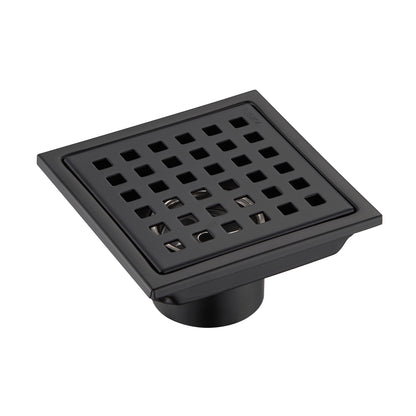 FD01-4-TM 4 in. x 4 in. Stainless Steel Square Shower Floor Drain in Matte Black