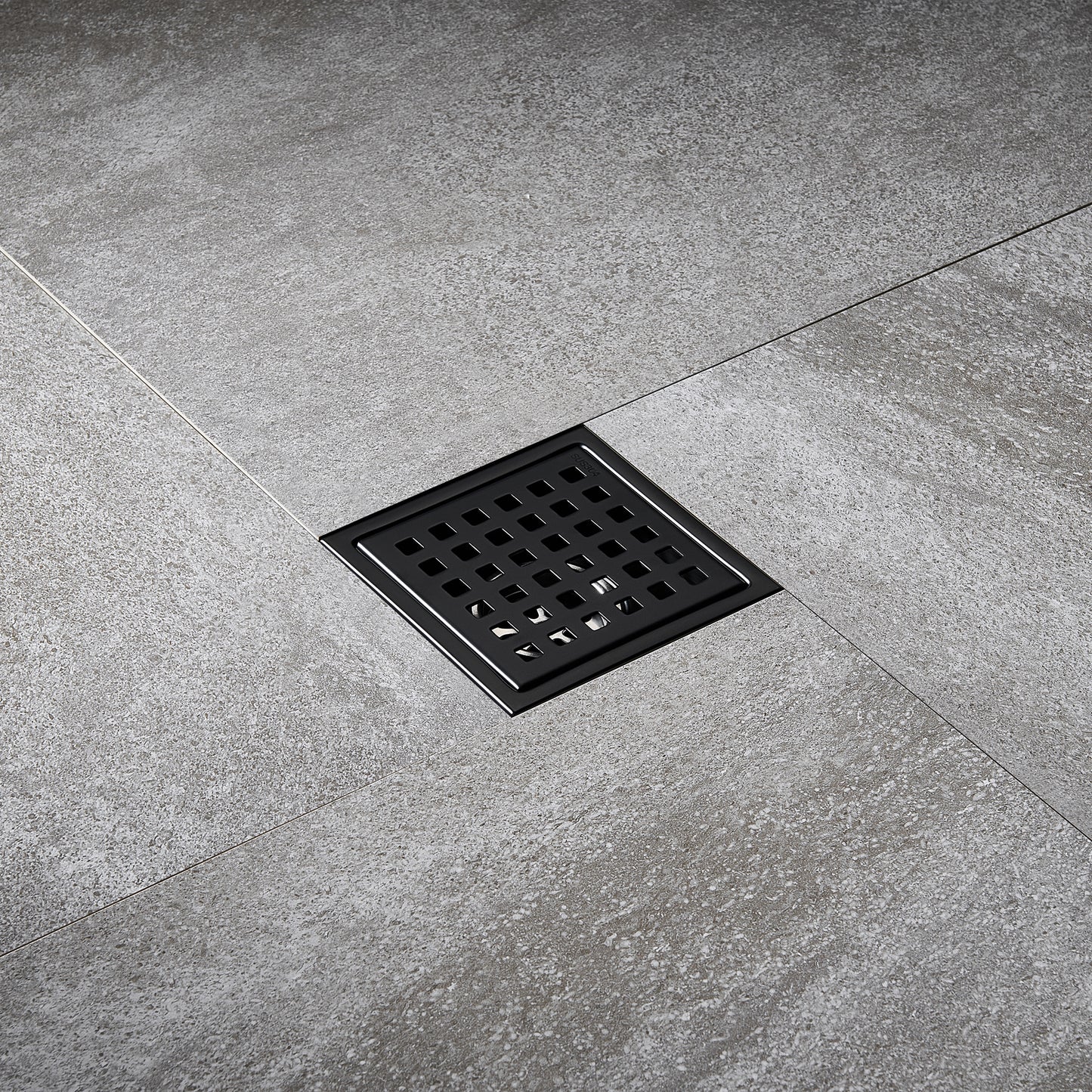 FD01-4-TM 4 in. x 4 in. Stainless Steel Square Shower Floor Drain in Matte Black