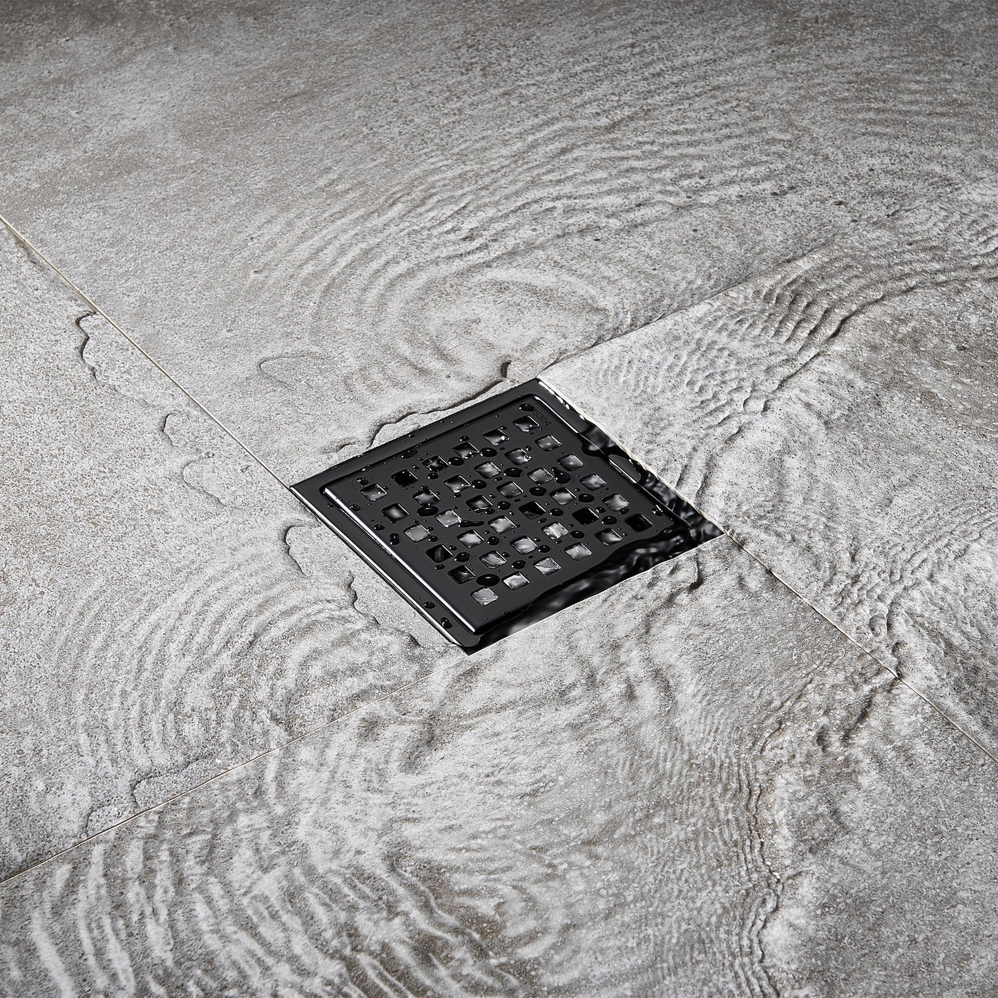 FD01-4-TM 4 in. x 4 in. Stainless Steel Square Shower Floor Drain in Matte Black