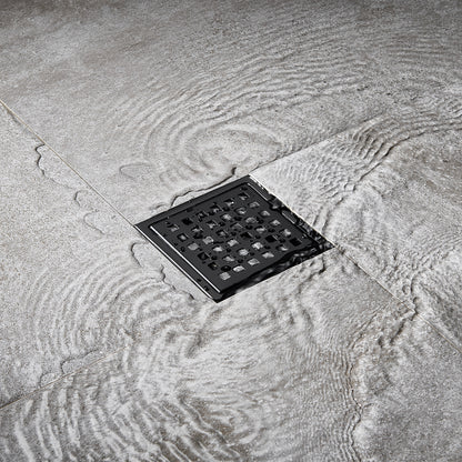FD01-4-TM 4 in. x 4 in. Stainless Steel Square Shower Floor Drain in Matte Black