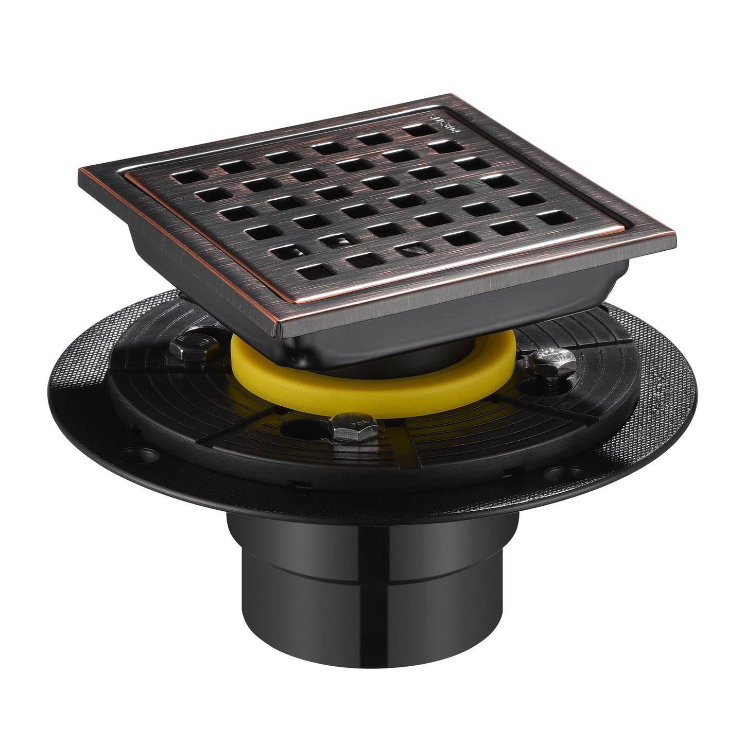 FD01-4-TO 4 in. x 4 in. Stainless Steel Square Shower Floor Drain in Oil Rubbed Bronze