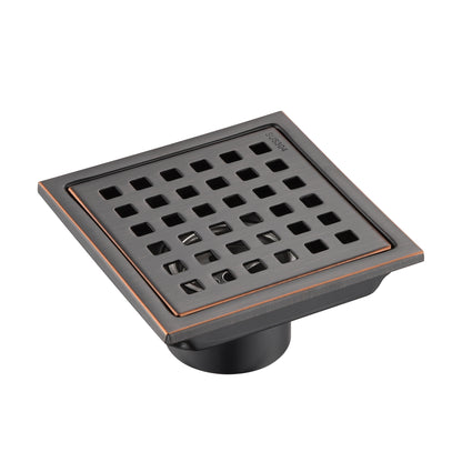 FD01-4-TO 4 in. x 4 in. Stainless Steel Square Shower Floor Drain in Oil Rubbed Bronze