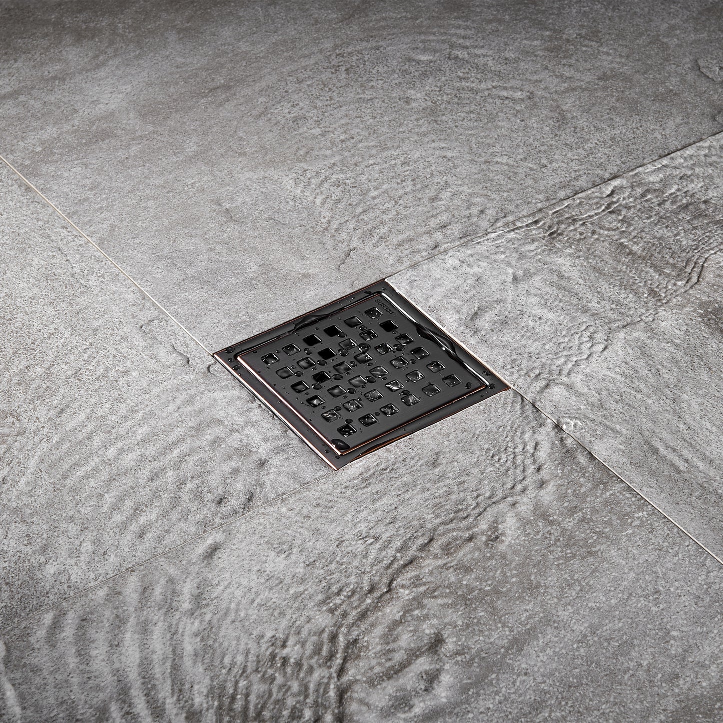 FD01-4-TO 4 in. x 4 in. Stainless Steel Square Shower Floor Drain in Oil Rubbed Bronze