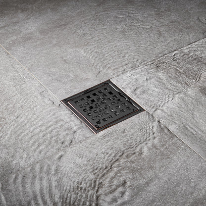 FD01-4-TO 4 in. x 4 in. Stainless Steel Square Shower Floor Drain in Oil Rubbed Bronze