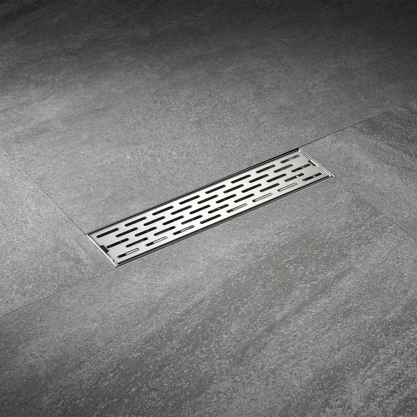 FD02-12-TB 12 in. Stainless Steel Linear Shower Drain with Square Pattern Drain Cover in Stainless Steel