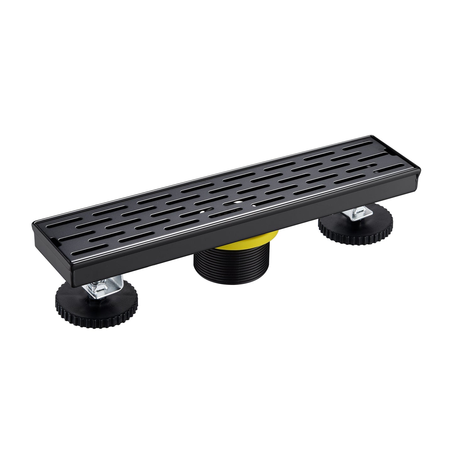 FD02-12-TM 12 in. Stainless Steel Linear Shower Drain with Square Pattern Drain Cover in Matte Black