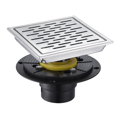 FD02-6-TB 6 in. x 6 in. Stainless Steel Square Shower Floor Drain in Stainless Steel