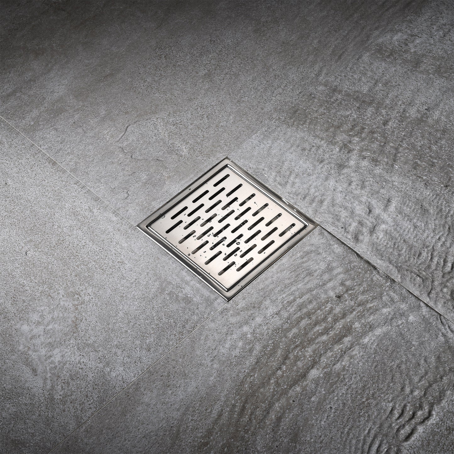 FD02-6-TB 6 in. x 6 in. Stainless Steel Square Shower Floor Drain in Stainless Steel