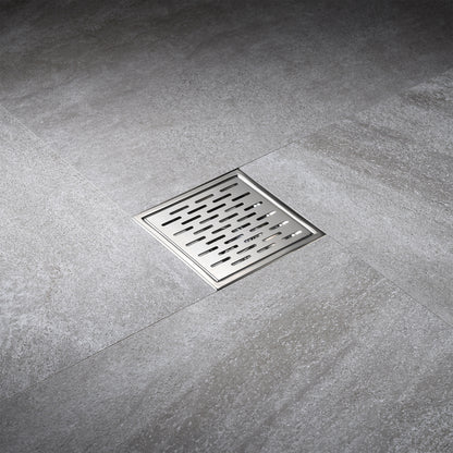 FD02-6-TB 6 in. x 6 in. Stainless Steel Square Shower Floor Drain in Stainless Steel