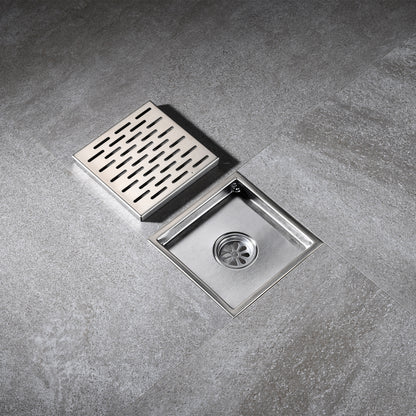 FD02-6-TB 6 in. x 6 in. Stainless Steel Square Shower Floor Drain in Stainless Steel