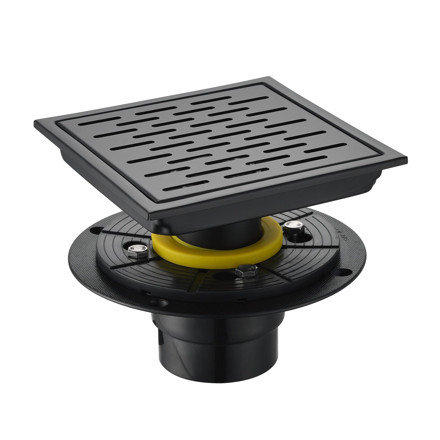 FD02-6-TM 6 in. x 6 in. Stainless Steel Square Shower Floor Drain in Matte Black