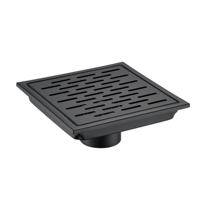 FD02-6-TM 6 in. x 6 in. Stainless Steel Square Shower Floor Drain in Matte Black