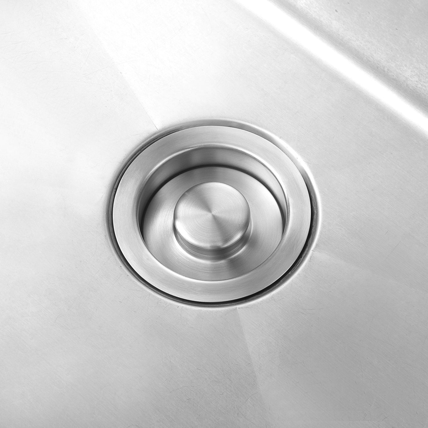 GD01-B Kitchen Sink Garbage Disposal Flange and Stopper in Brushed Stainless Steel