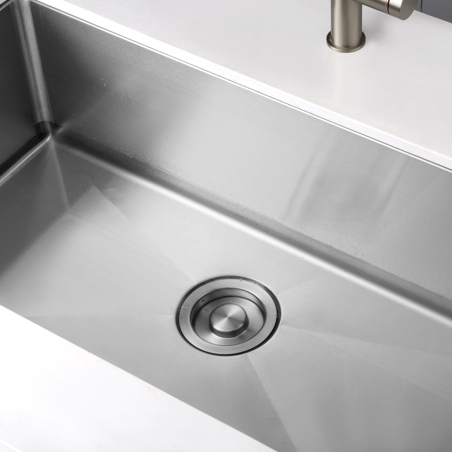 GD01-B Kitchen Sink Garbage Disposal Flange and Stopper in Brushed Stainless Steel